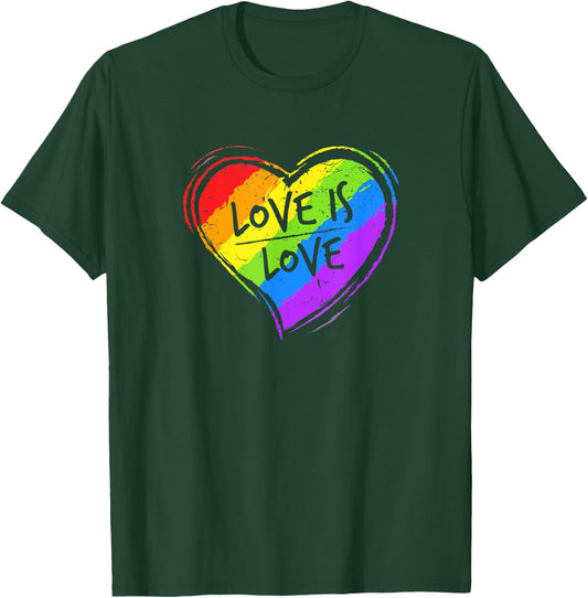 Love Rainbow Heart Funny Quote T-Shirt - T-Shirt | Forest