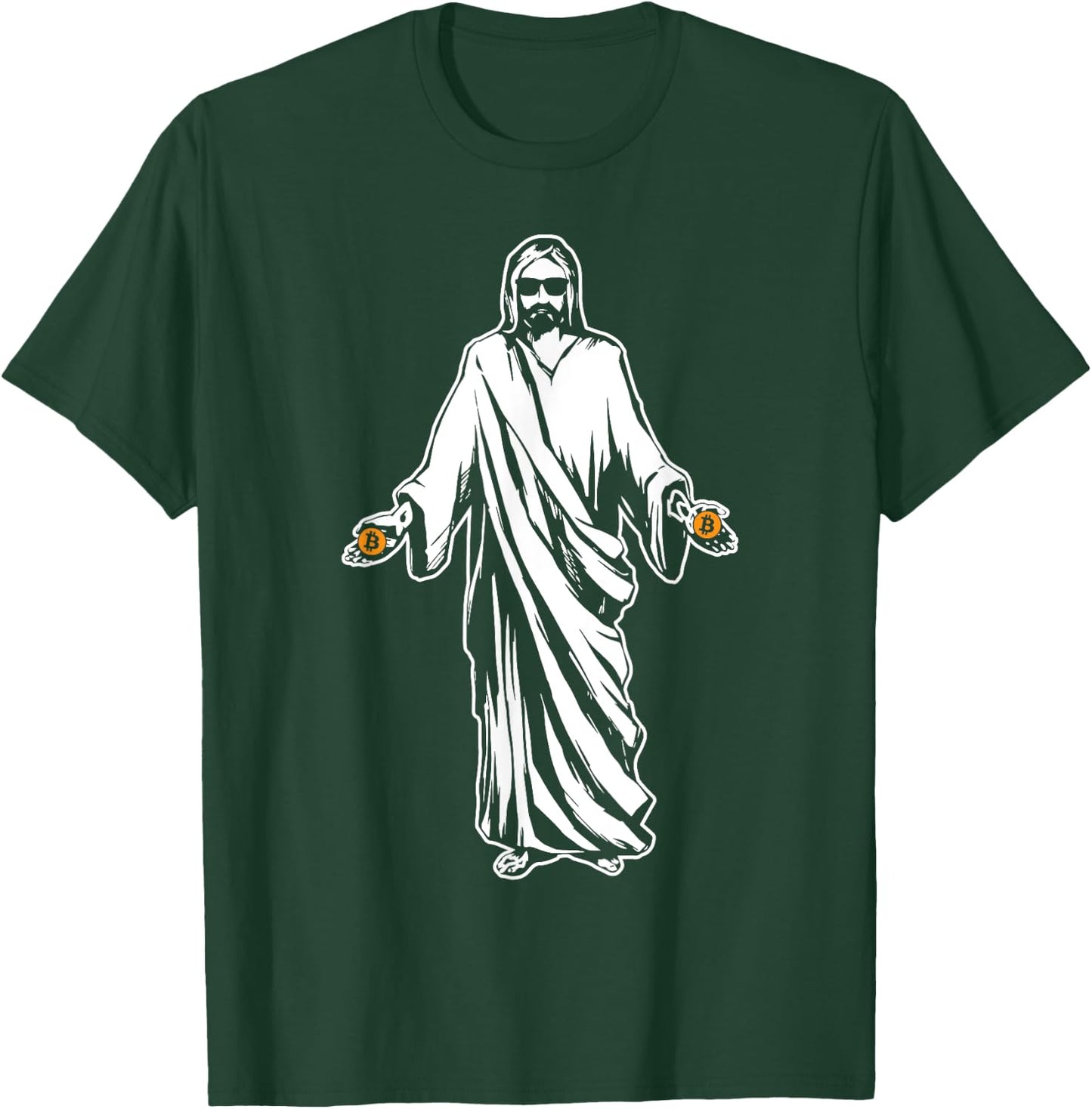 Jesus Bitcoin Funny Cryptocurrency Digital Currency T-Shirt - T-Shirt | Forest