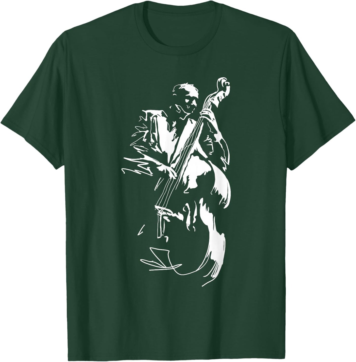 Cool Graphic Jazz Lovers Upright Bass Player T-Shirt - T-Shirt | Forest