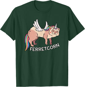 Ferretcorn Ferret Unicorn - Cute Flying Magical Rainbow Pet T-Shirt - T-Shirt | Forest