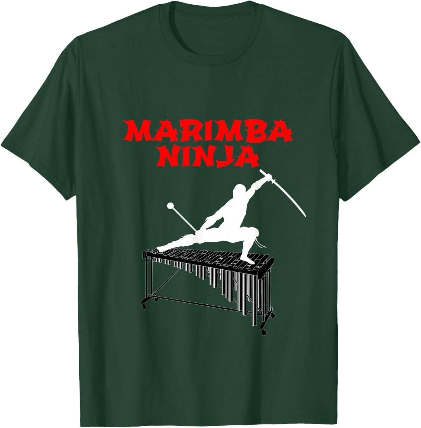 Marimba Ninja Marching Band | Funny Percussion Shirt T-Shirt - T-Shirt | Forest
