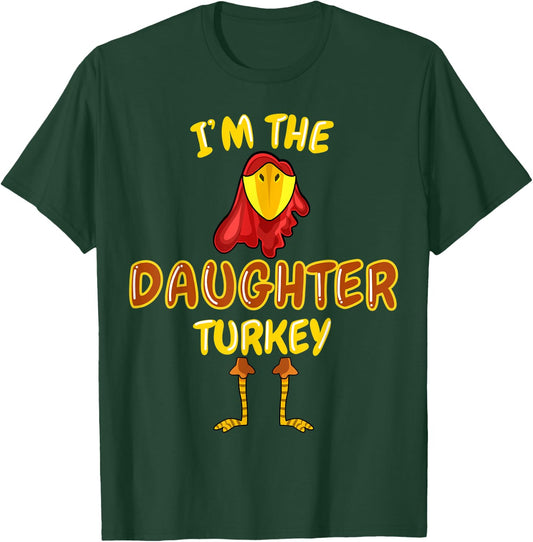 Daughter Turkey Matching Family PJs Outfit Thanksgiving T-Shirt - T-Shirt | Forest