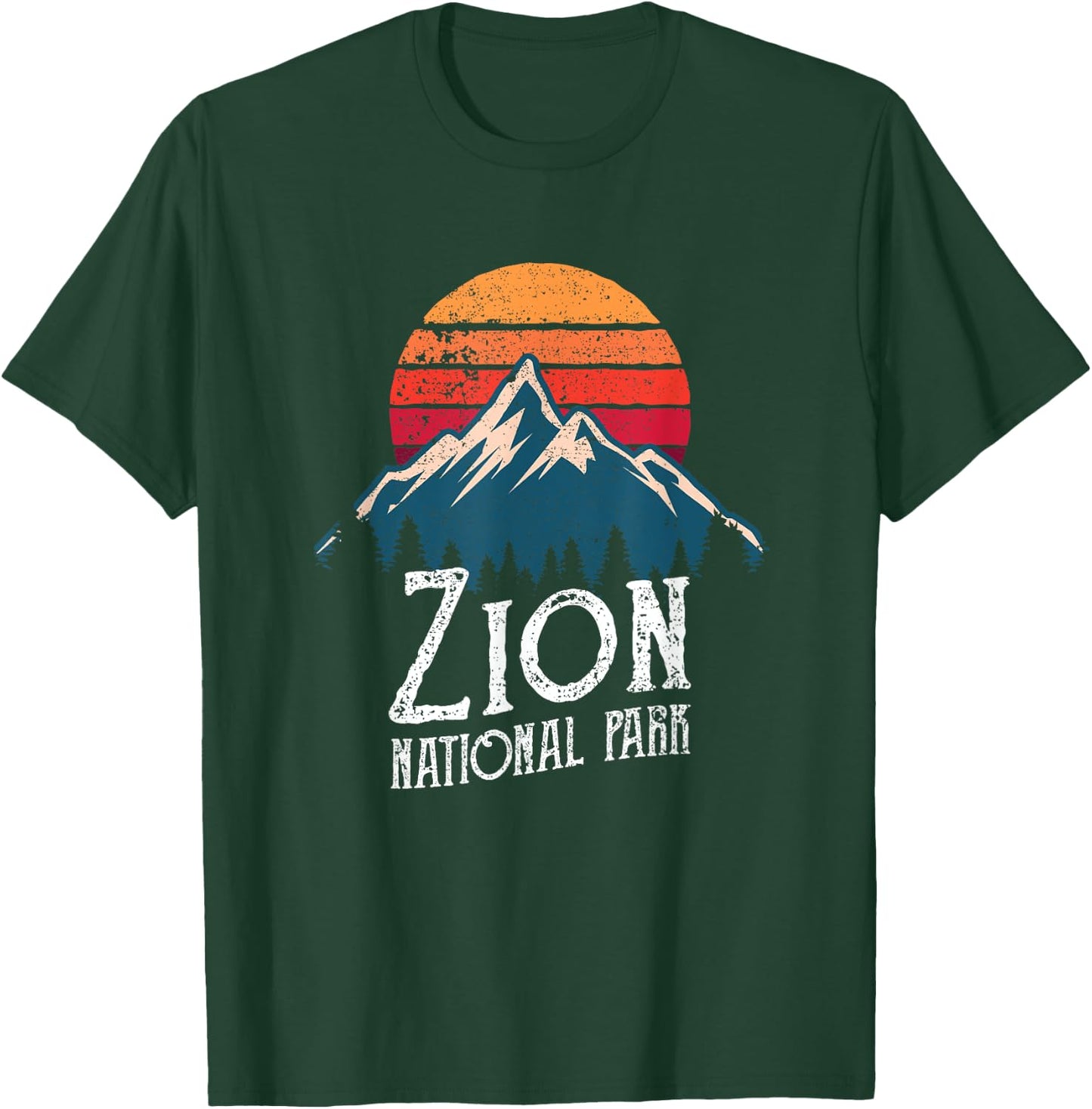 Vintage Retro Zion National Park Utah Mountain T Shirt T-Shirt - T-Shirt | Forest