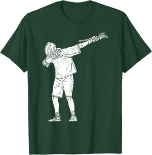 Lacrosse Stick Boy Dabbing Youth Dab Dance T-Shirt - T-Shirt | Forest