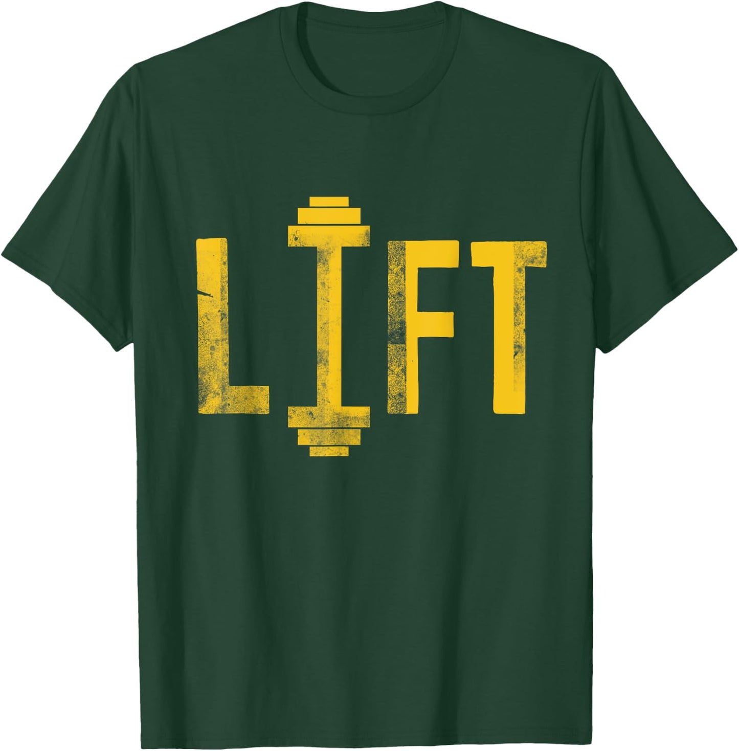 Lift | Cool Motivational Dumbbell Weight Lifting Gym T-Shirt - T-Shirt | Forest