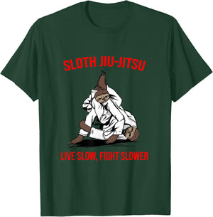 Jiu Jitsu Fighting Sloth Brazilian BJJ Training T-Shirt - T-Shirt | Forest