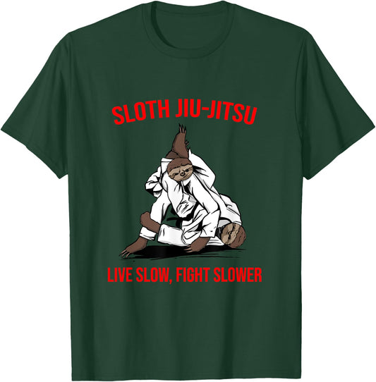 Jiu Jitsu Fighting Sloth Brazilian BJJ Training T-Shirt - T-Shirt | Forest