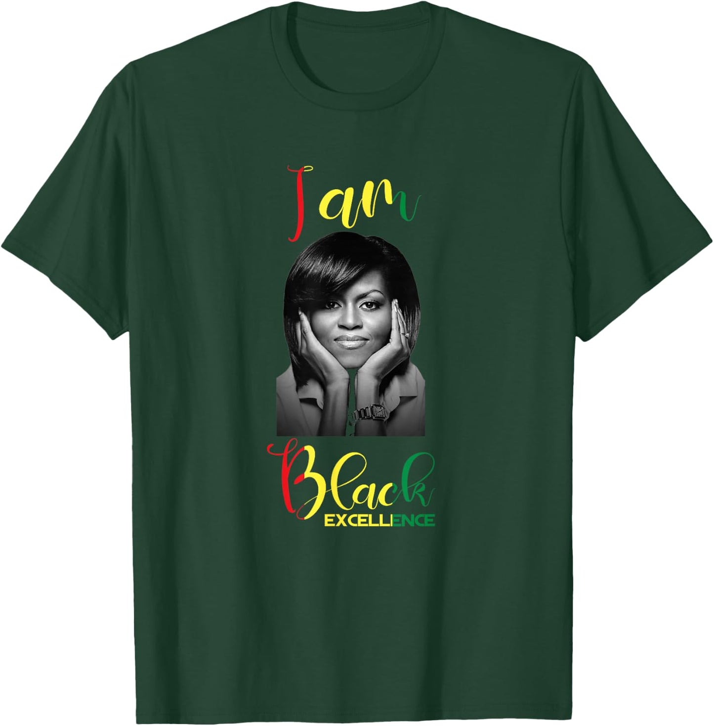 Michelle Obama Black Excellence Black history Month Shirt T-Shirt - T-Shirt | Forest