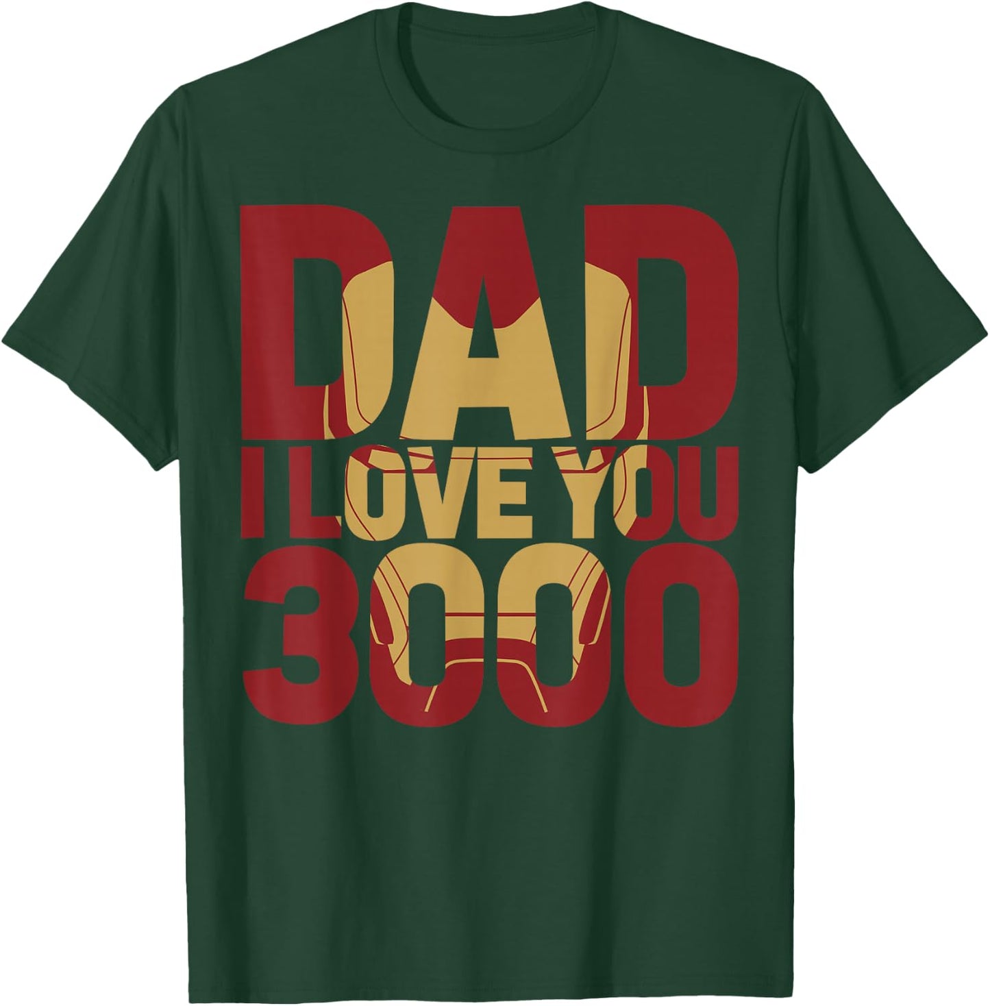 Marvel Iron Man Dad I Love You 3000 Text Fill Father's Day Small T-Shirt - T-Shirt | Forest