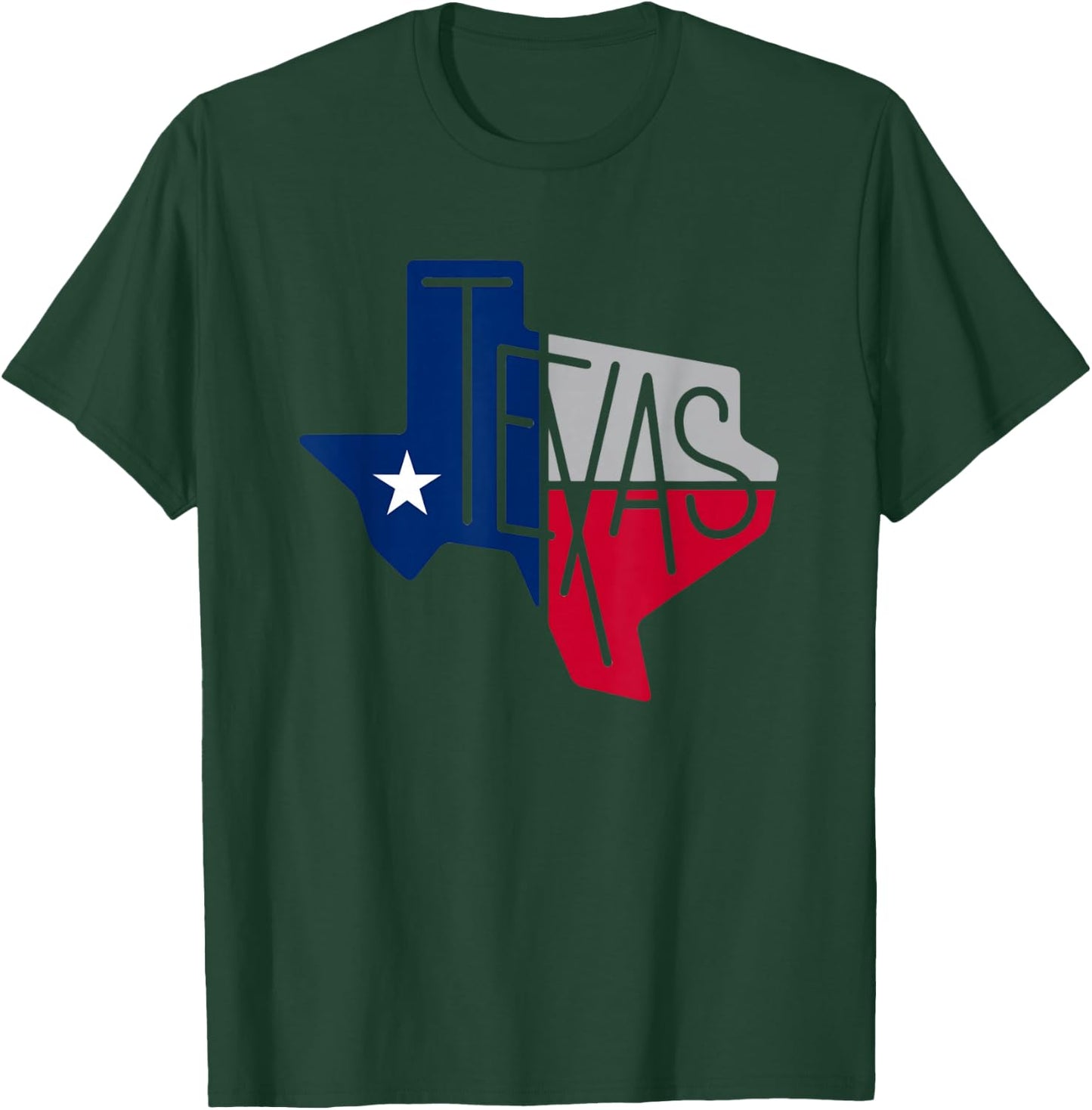 Beautiful Texas State Flag Star Silhouette T-Shirt - T-Shirt | Forest
