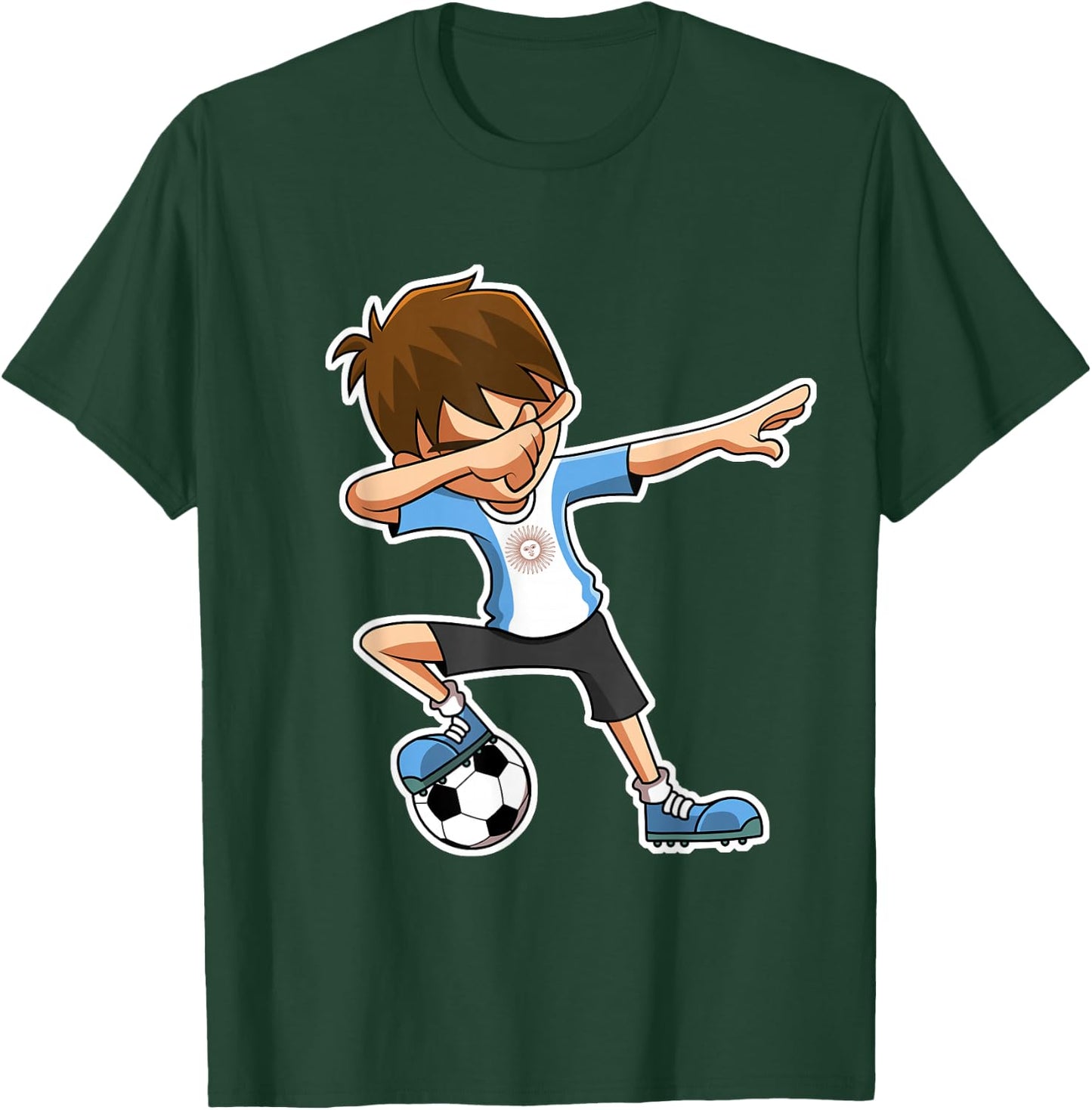Dabbing Soccer Argentina Jersey Shirt, Dab Kids Boys T-Shirt - T-Shirt | Forest