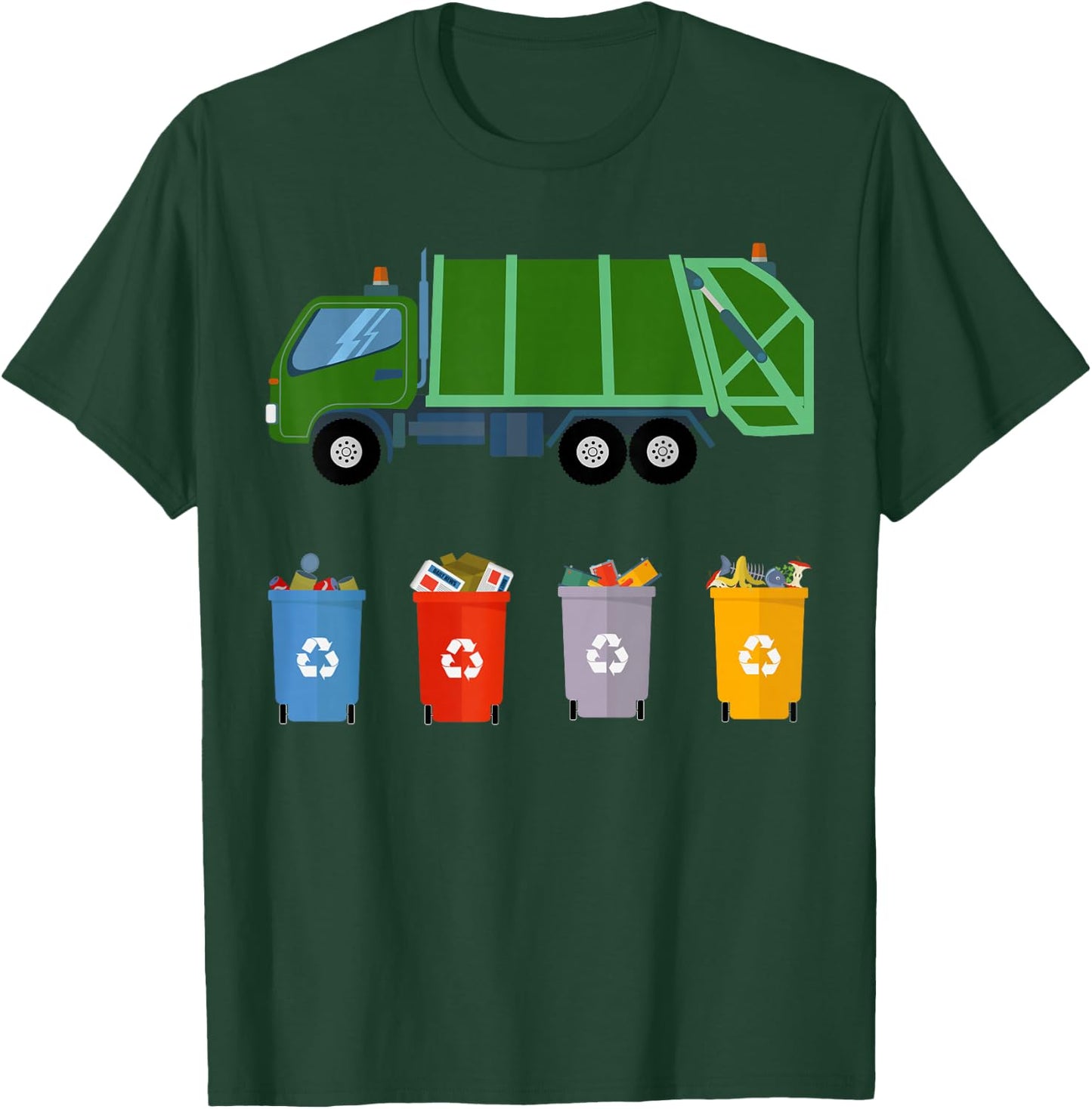 Recycling Trash Truck Shirt Kids Garbage Truck T Shirt T-Shirt - T-Shirt | Forest