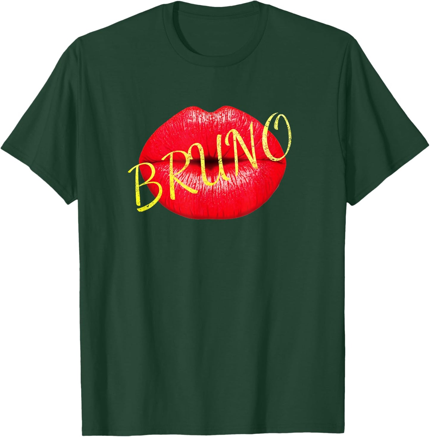 Bruno Lover Kiss Gold on lips Cute Vintage Shirt man woman T-Shirt - T-Shirt | Forest