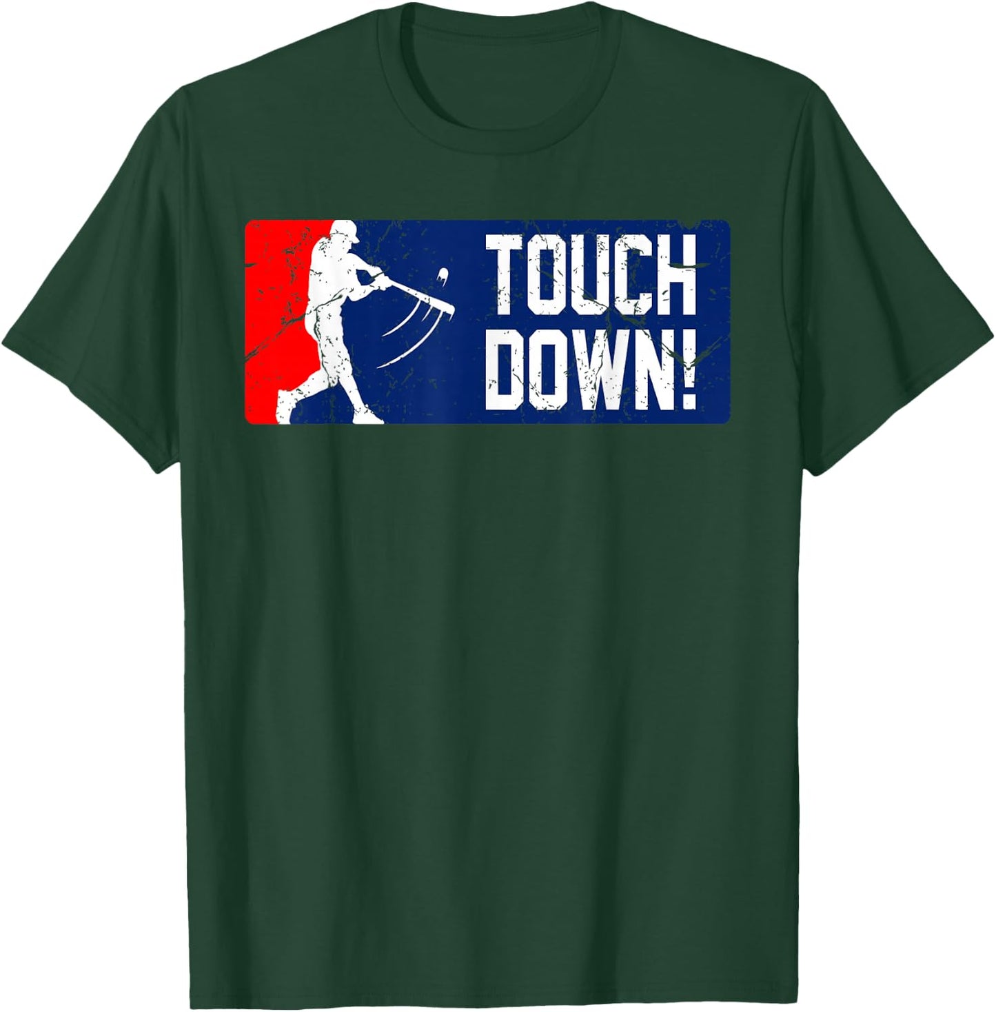 Touchdown Baseball Inspired Double Play Practice Game T-Shirt - T-Shirt | Forest