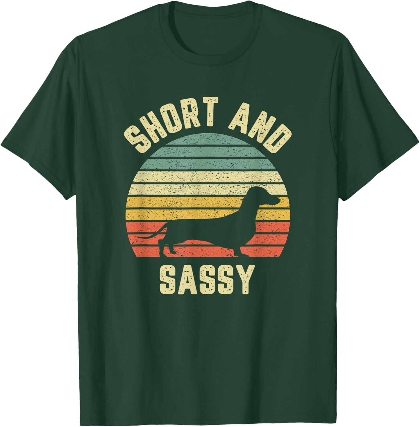 Vintage Dachshund Funny Weiner Dog Short Sassy Women Girls Kids T-Shirt - T-Shirt | Forest