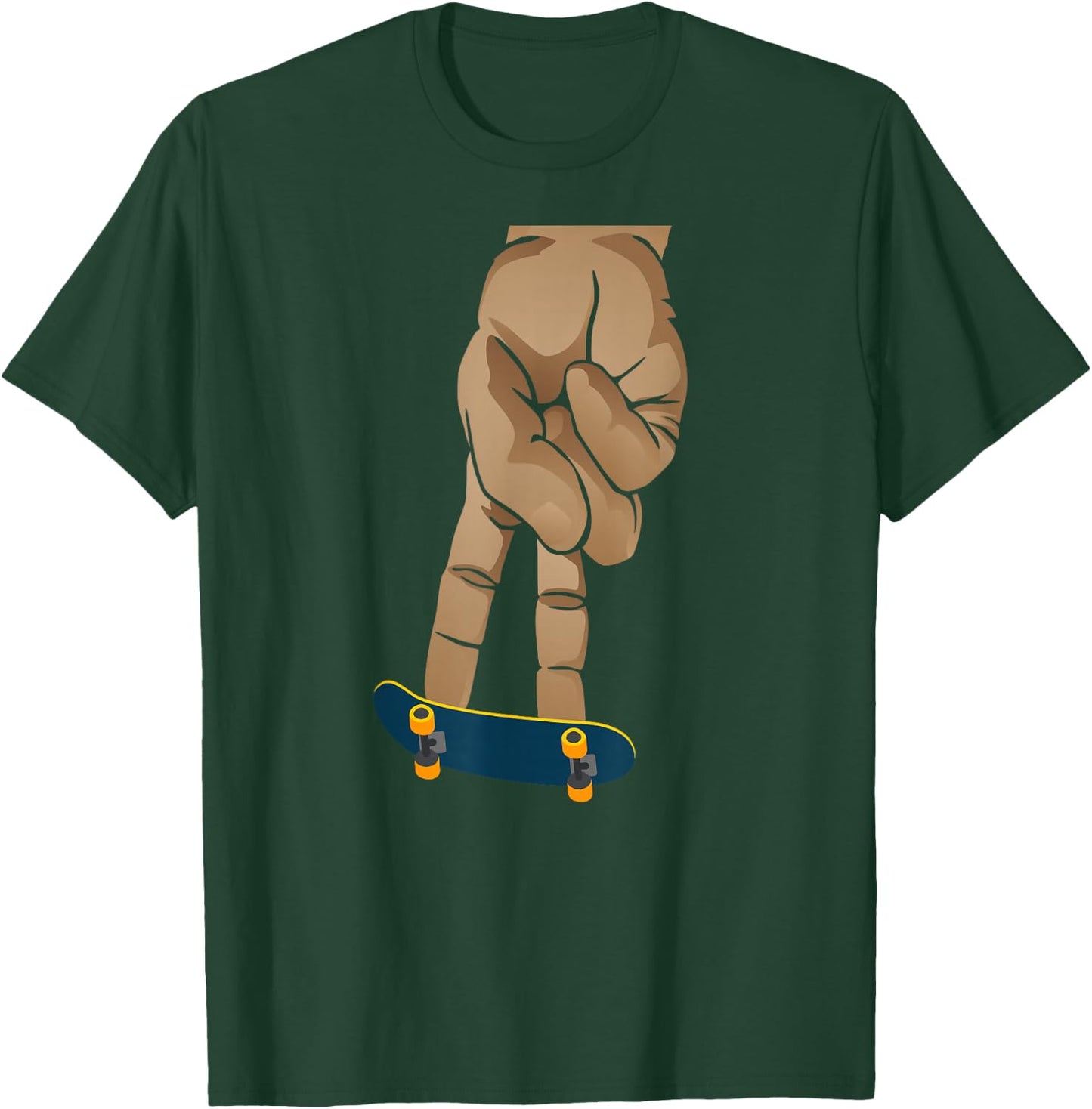 Skateboard Fingerboard Cartoon Finger Skate T-Shirt - T-Shirt | Forest