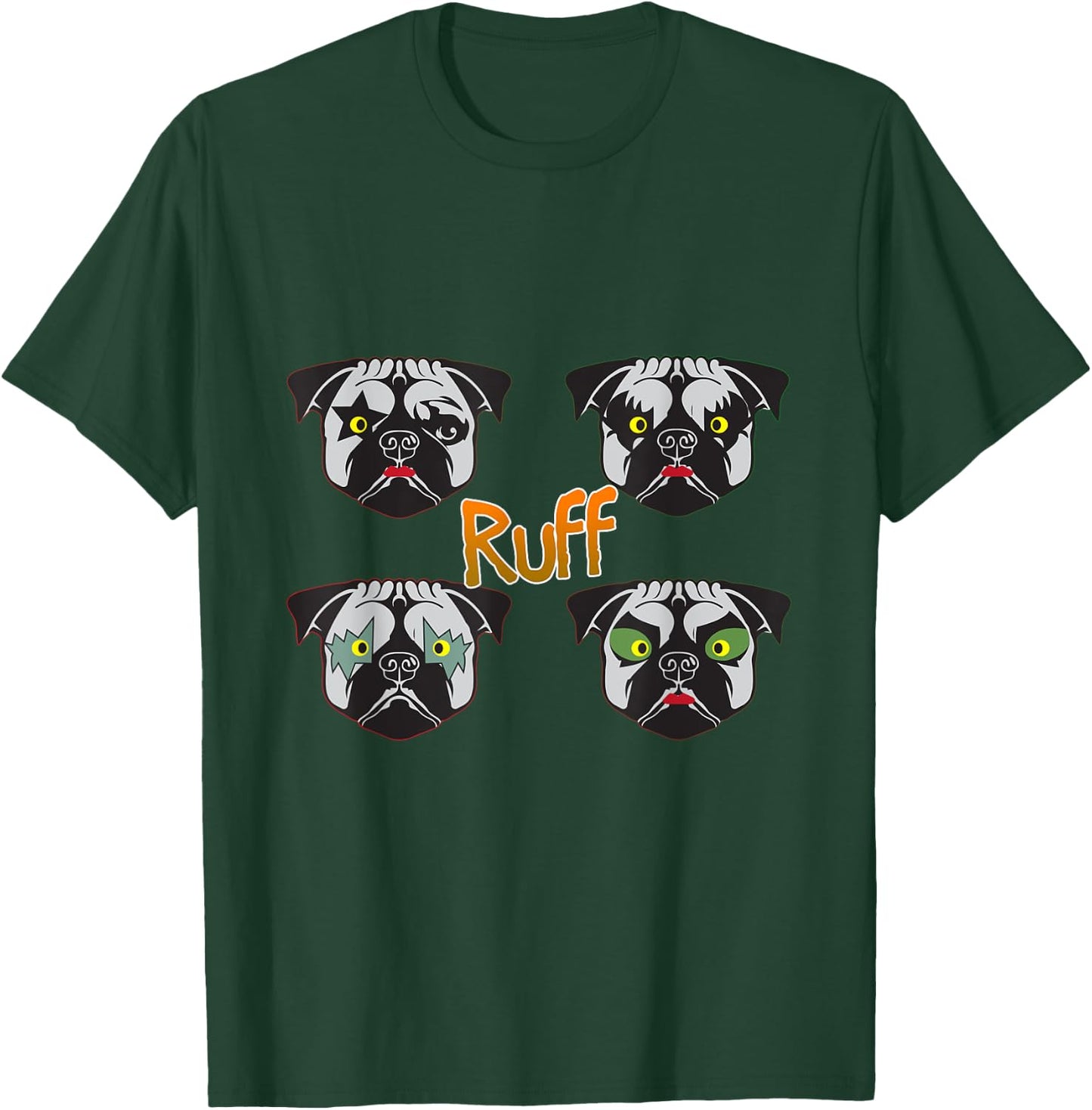 Ruff Rocking Dog Puppies Kiss Pet Pug Parody T-Shirt - T-Shirt | Forest