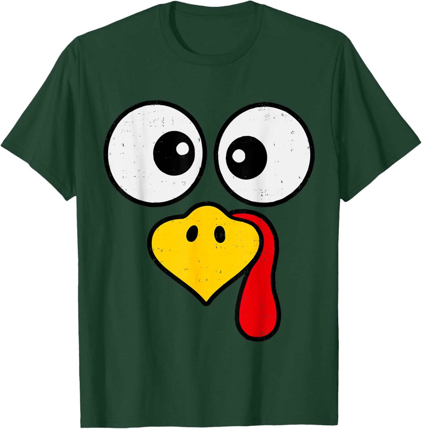 Funny Turkey Face Fall Thanksgiving Party Family Costume T-Shirt - T-Shirt | Forest