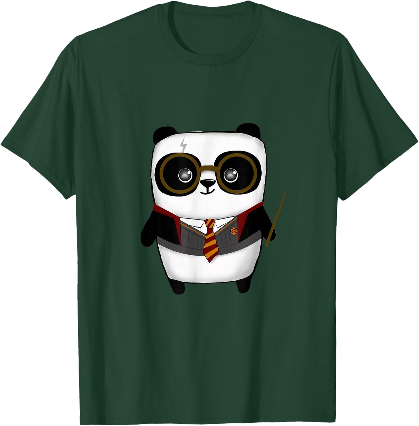 Panda Wizard Magic Wand School Boy Girl Funny T-Shirt - T-Shirt | Forest