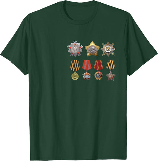 Old Soviet Honors Orders Medals Fame Pride Awards T-Shirt - T-Shirt | Forest
