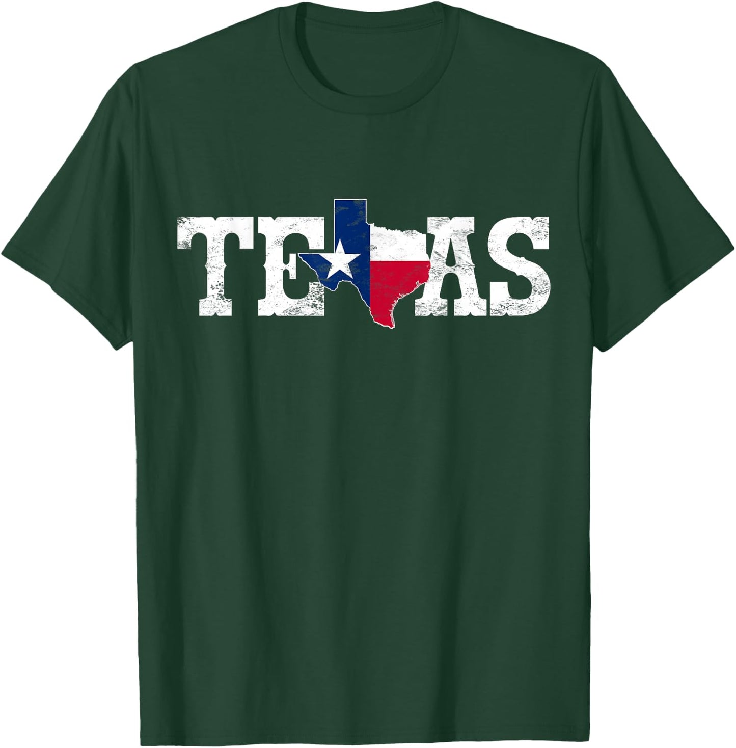 Texas Texas Shaped Flag Grunge Distressed Texas T-Shirt - T-Shirt | Forest