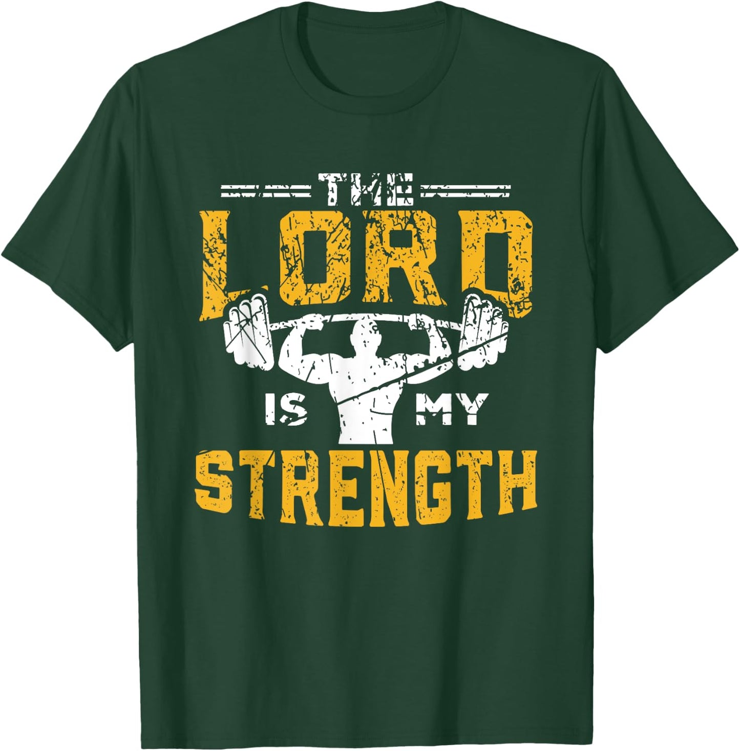 Jesus Workout The Lord is my Strength Christian Gym T-Shirt - T-Shirt | Forest