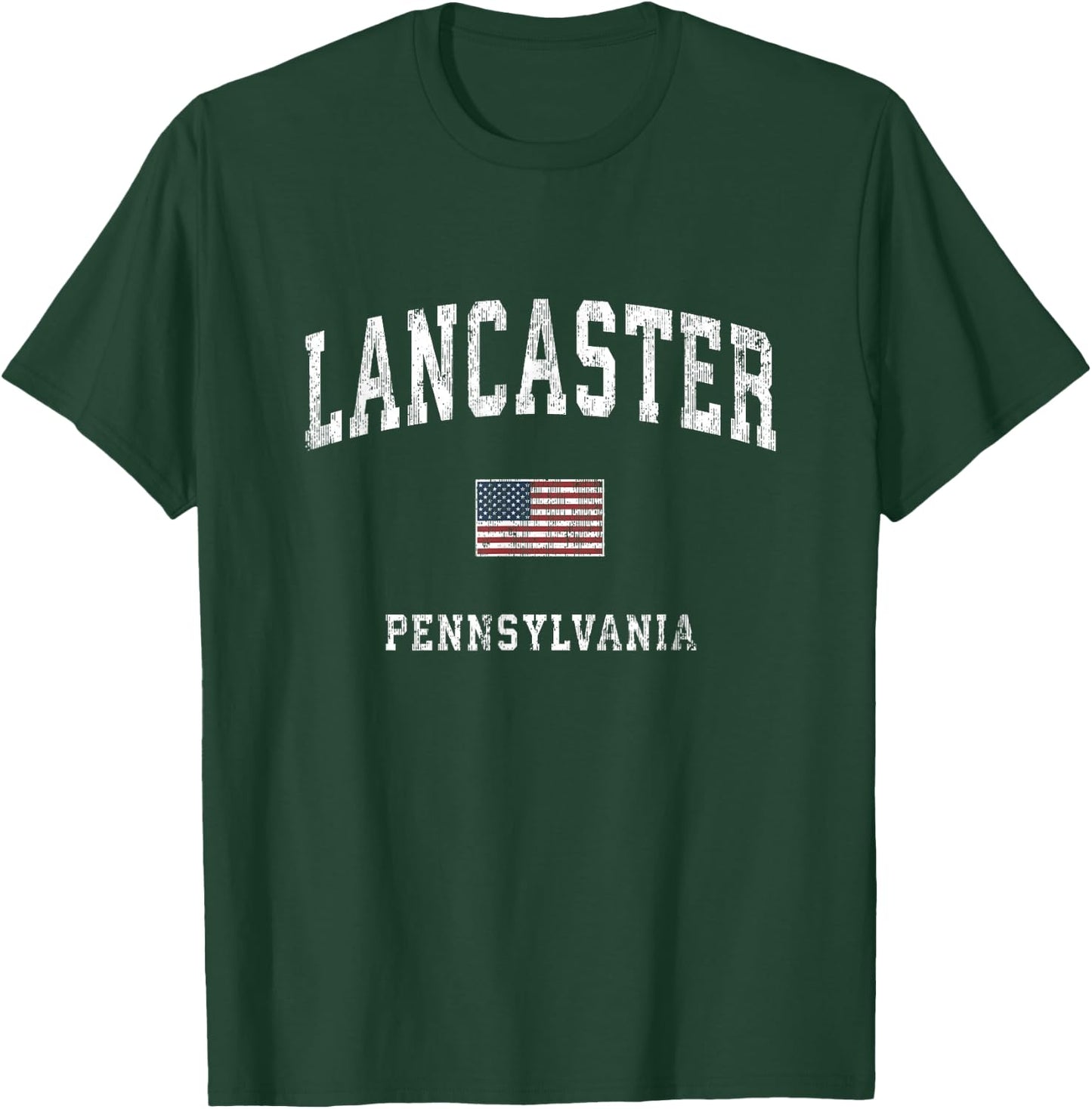 Lancaster Pennsylvania PA Vintage American Flag Sports Women Kids Men T-Shirt - T-Shirt | Forest