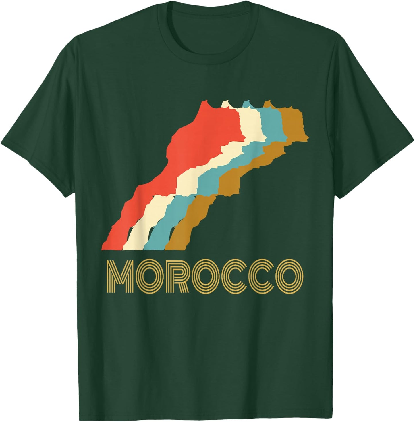 Vintage Morocco , I Love Maroc Map Shirt T-Shirt - T-Shirt | Forest
