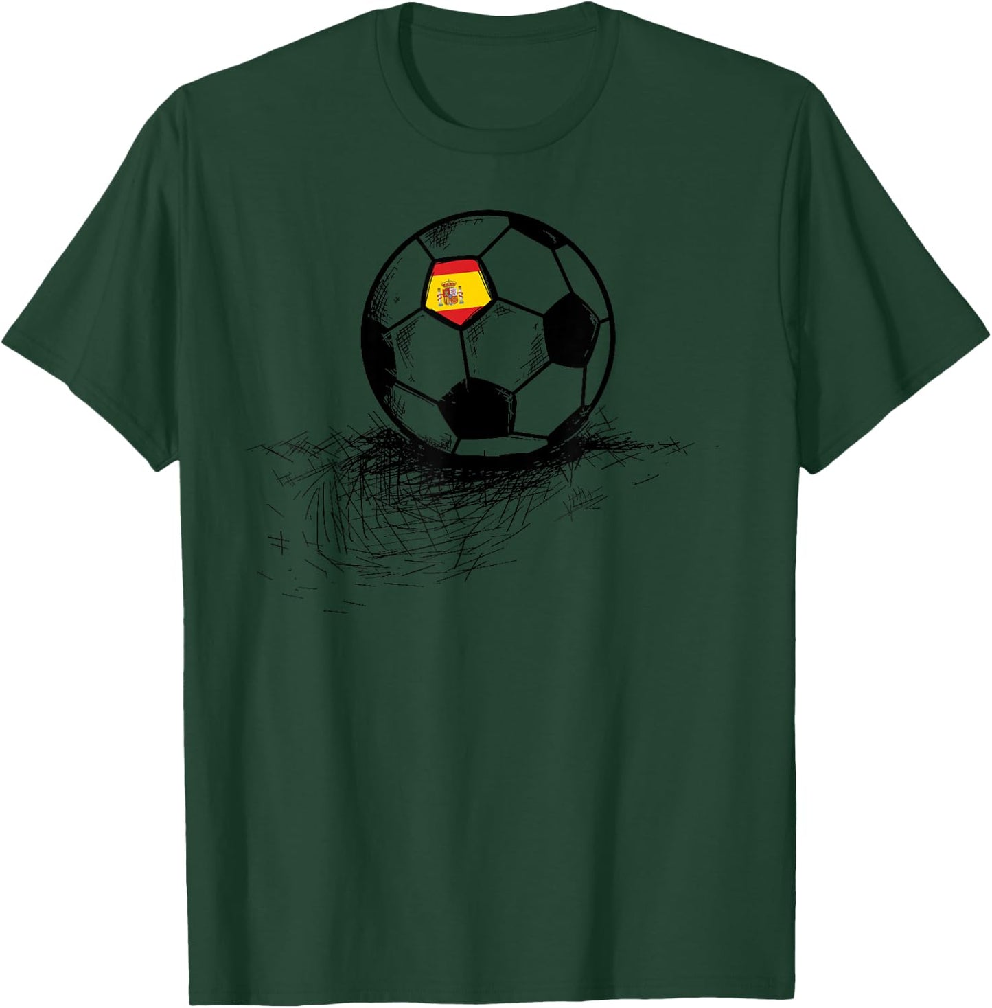 Spain Soccer Ball Flag - Spanish Football Soccer T-Shirt - T-Shirt | Forest