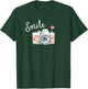 Vintage Camera T Shirt, Smile Quote Flower Design for Girls T-Shirt - T-Shirt | Forest