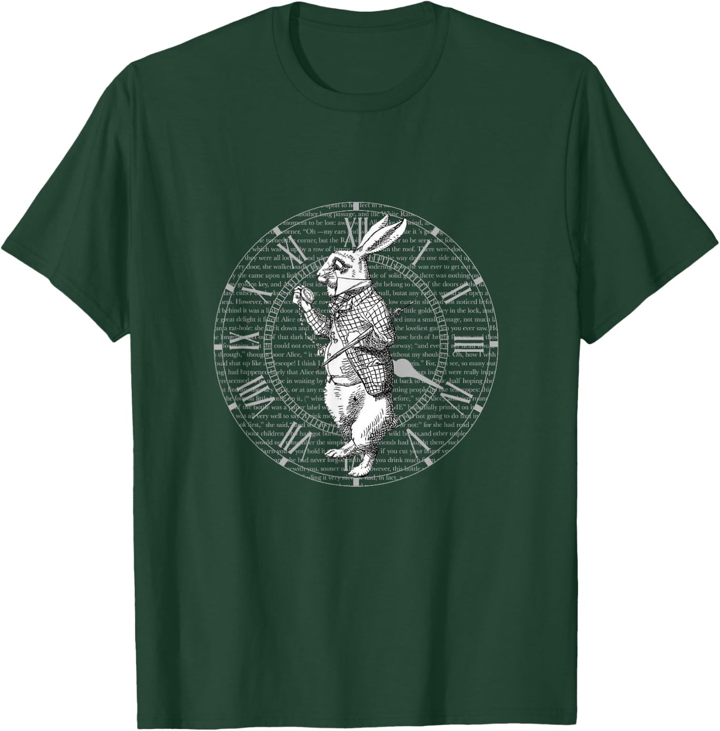 White Rabbit Vintage Clock Steampunk T Shirt T-Shirt - T-Shirt | Forest