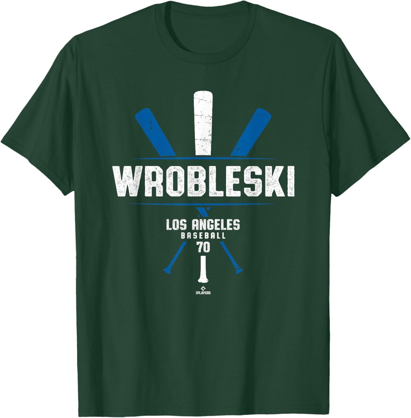 Vintage Baseball Bat Gameday Justin Wrobleski Los Angeles T-Shirt - T-Shirt | Forest