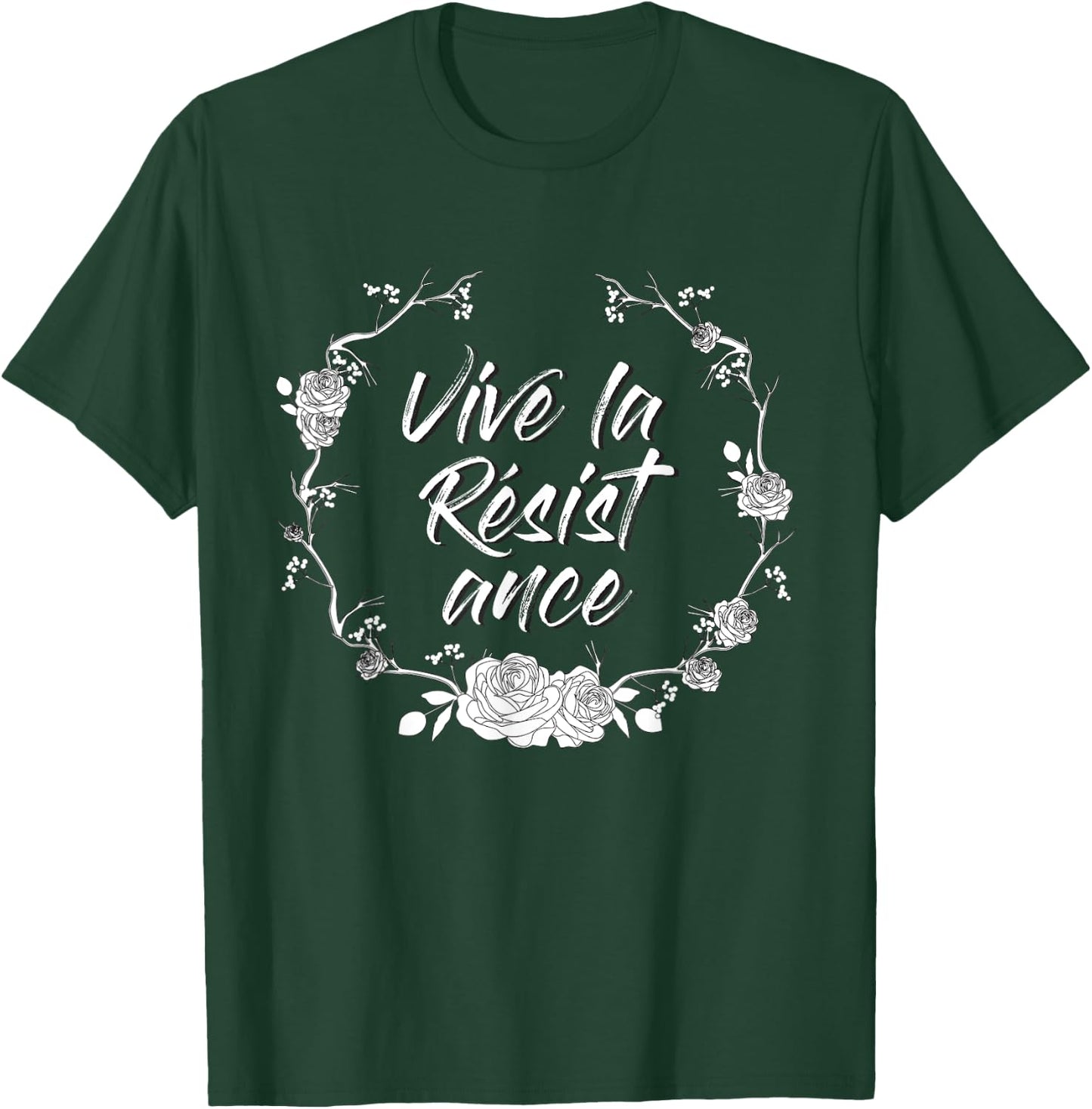 White Rose Vive La Resistance - Women Music Resist T-Shirt - T-Shirt | Forest