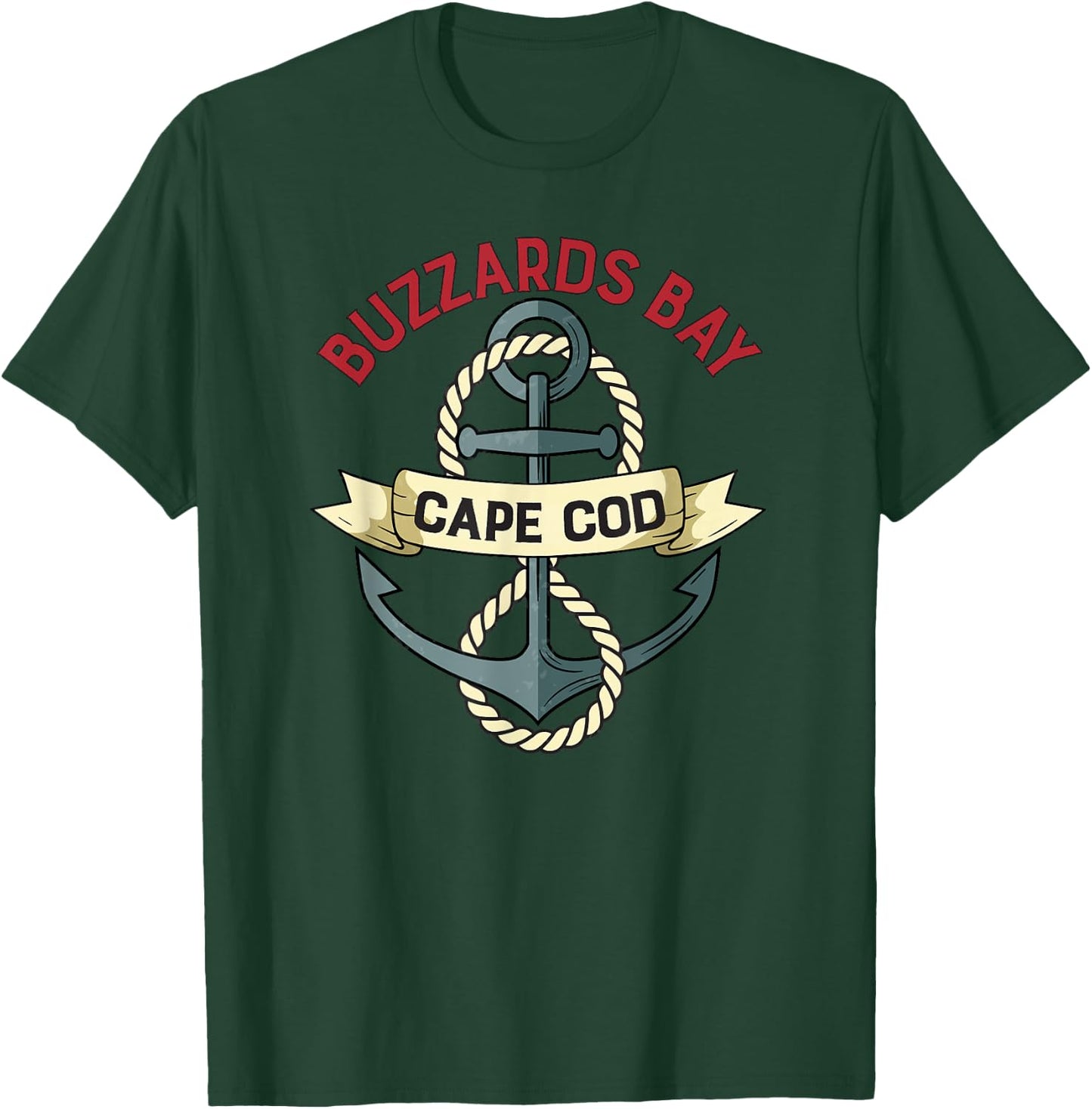 Buzzards Bay Anchor graphic T-Shirt - T-Shirt | Forest