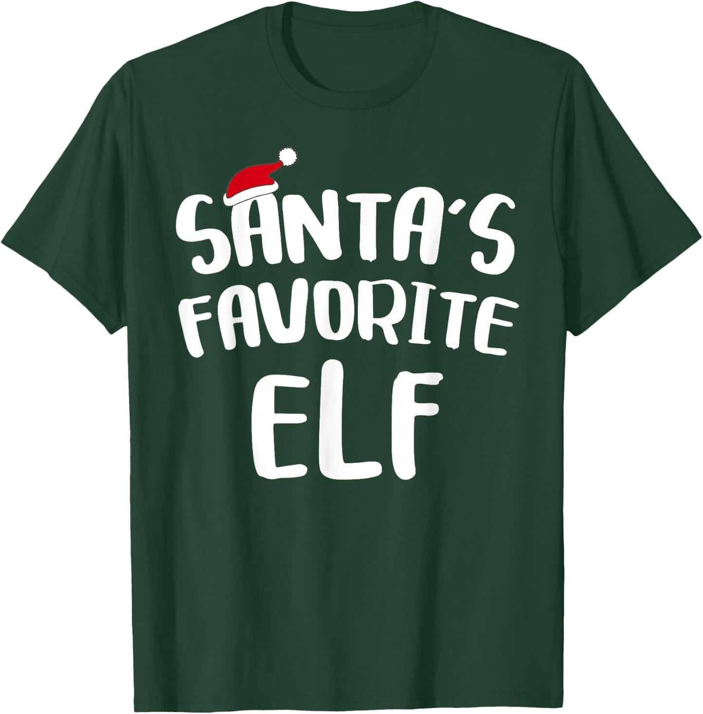 Santa's Favorite Elf Shirt Adult Kids Matching Christmas Elf T-Shirt - T-Shirt | Forest