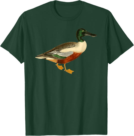 Duck Cute Shoveler Duck Vintage Duck Graphic T-Shirt - T-Shirt | Forest