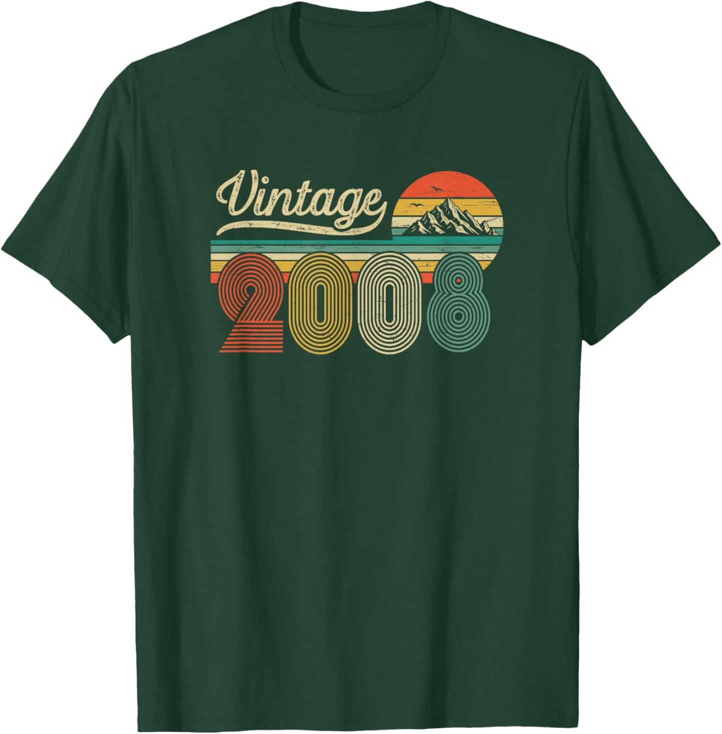 18th Birthday Boy Girl - Vintage Born in 2008 Classic Retro T-Shirt - T-Shirt | Forest