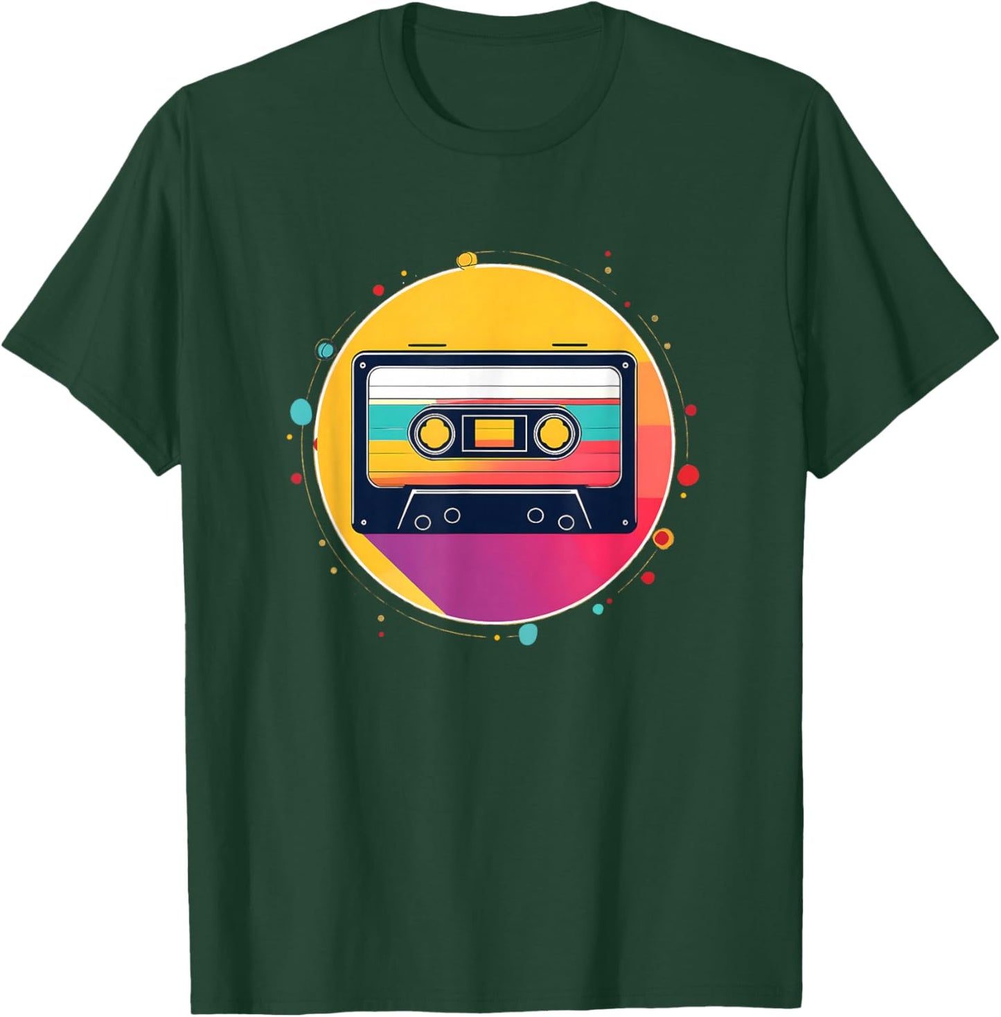 80s 90s Retro Party Outfit with Mixtape Cassette Tape T-Shirt - T-Shirt | Forest