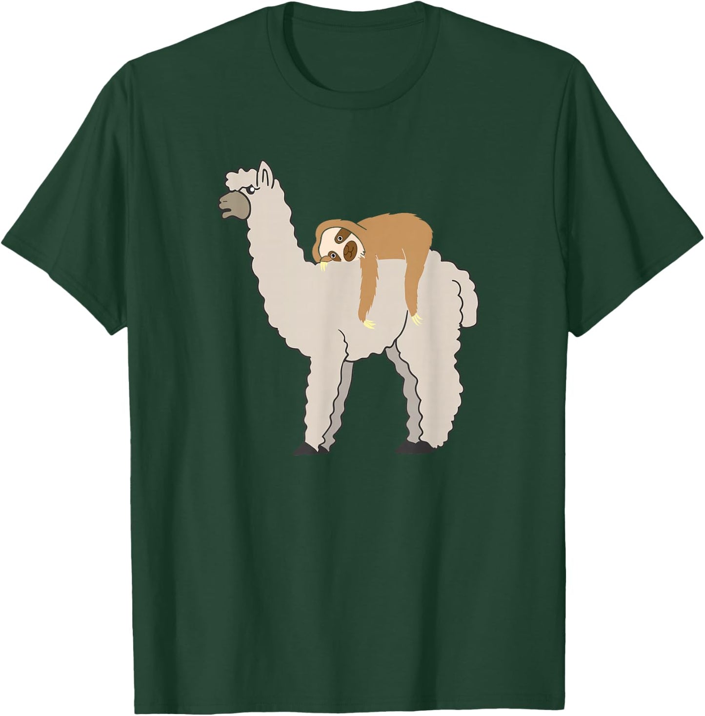 Cute & Funny Sloth Riding Llama T-Shirt - T-Shirt | Forest