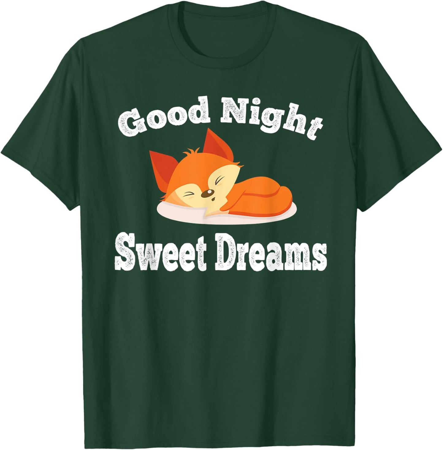 Fox Sleep Shirt Distressed Sleep Pajamas Nightshirt T-Shirt - T-Shirt | Forest