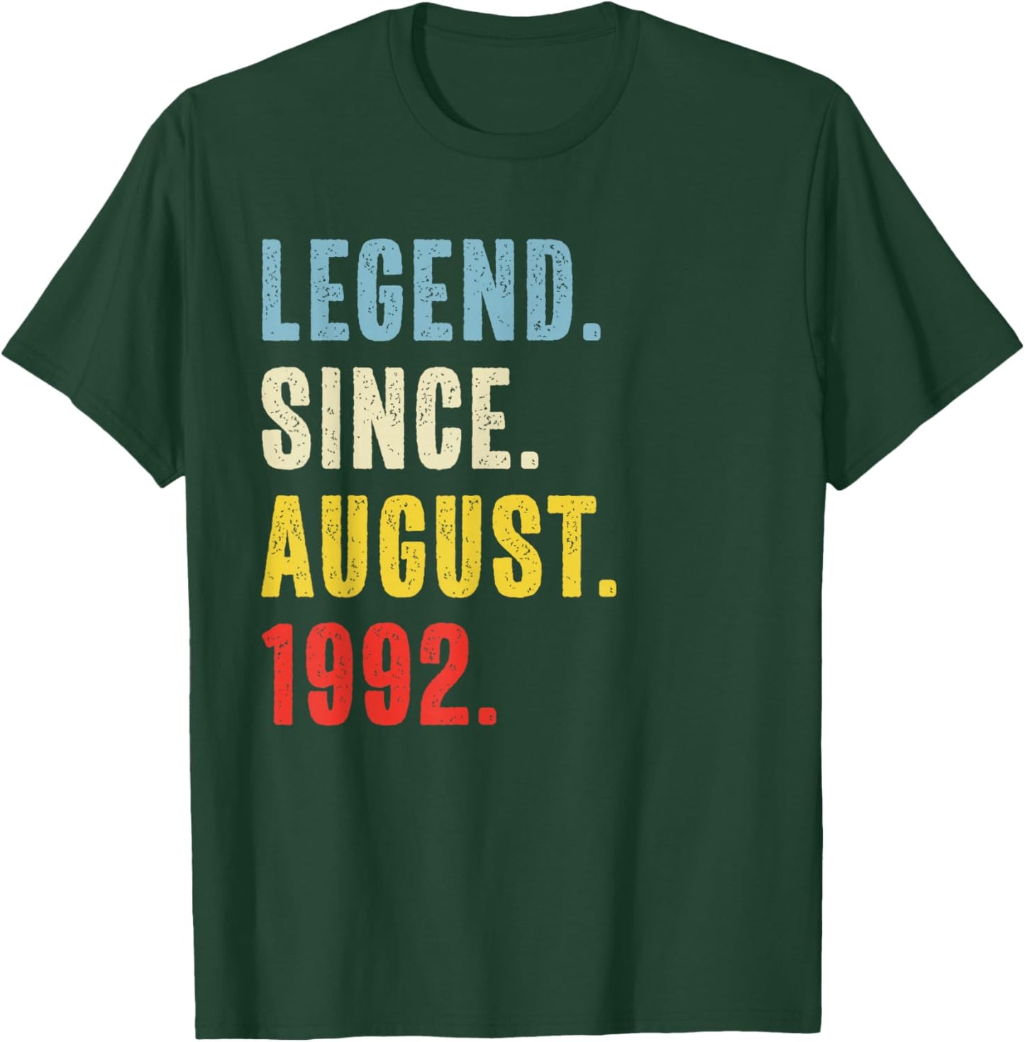 34 Year Old Legend Since August 1992 Retro 34th Birthday T-Shirt - T-Shirt | Forest