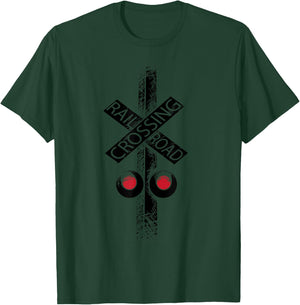 Railroad Crossing Shirt | Cute Road Sign Crossing Gift T-Shirt - T-Shirt | Forest