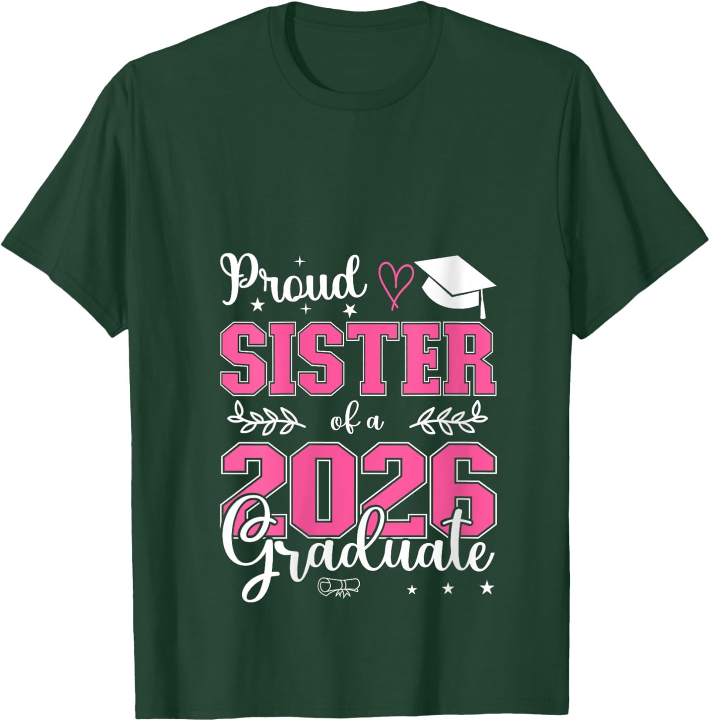 Proud Sister of a Class of 2026 Graduate for Graduation V-Neck T-Shirt - T-Shirt | Forest
