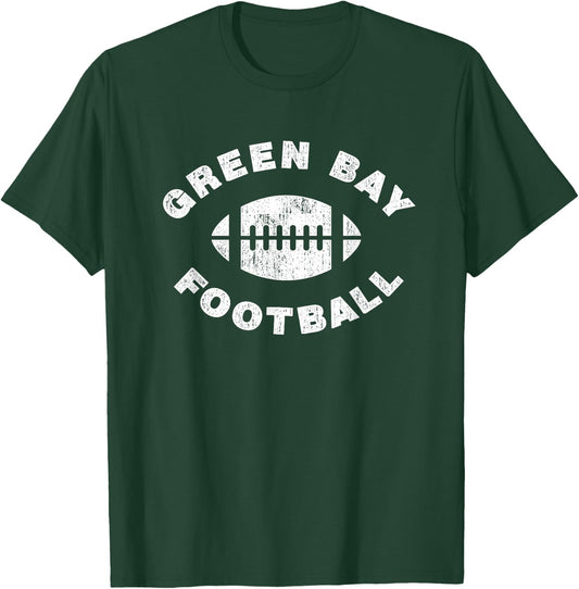 Green Bay Retro Vintage Distressed Football Sports Design T-Shirt - T-Shirt | Forest