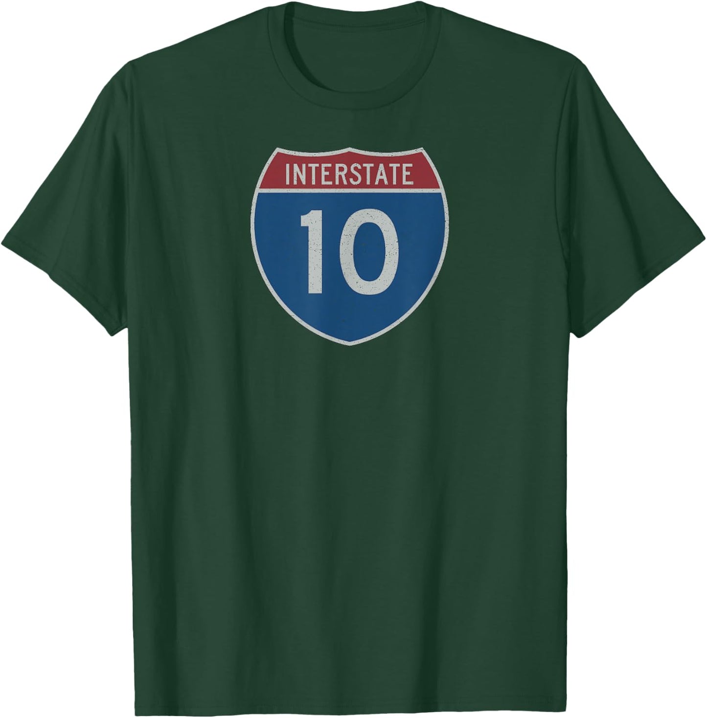 Interstate 10 Highway Road Trip 10th birthday T-Shirt - T-Shirt | Forest