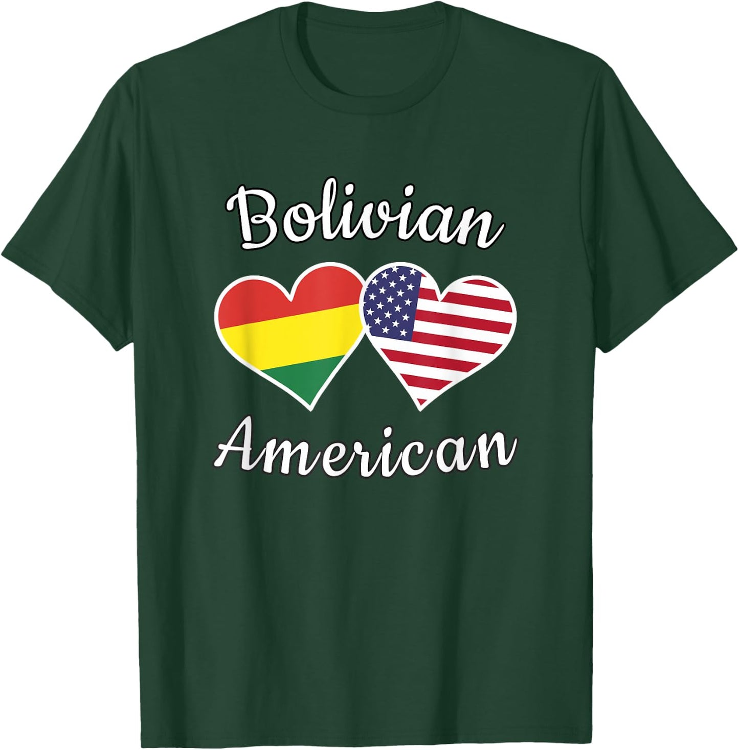 Bolivia USA Shirt Bolivian American Men Women Kids T-Shirt - T-Shirt | Forest