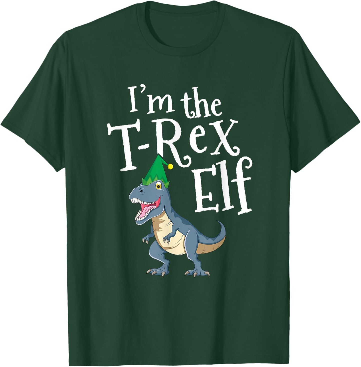 I'm T-Rex Elf TRex Dinosaur Kids Matching Family Christmas T-Shirt - T-Shirt | Forest