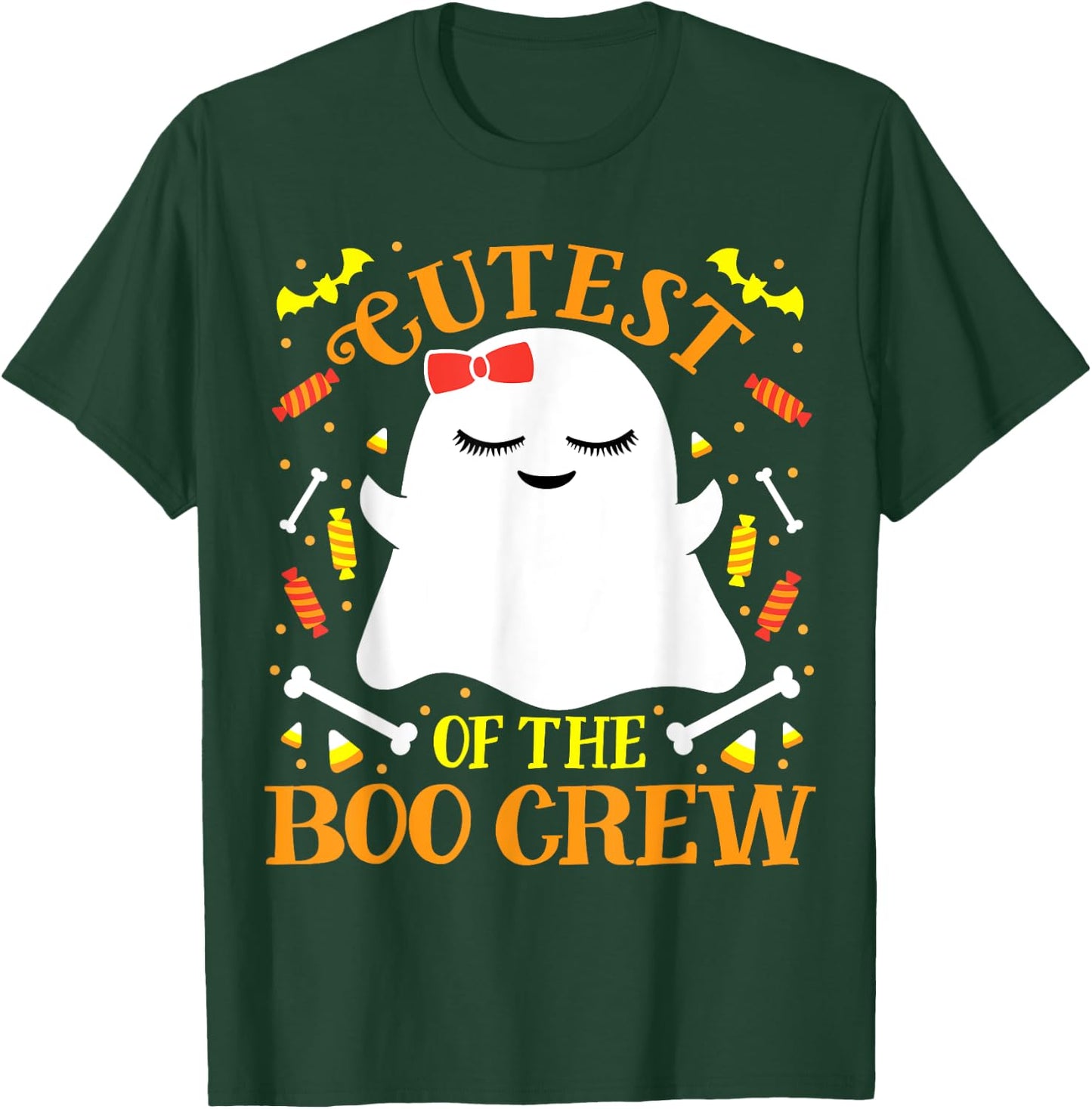 Cutest Boo Crew Ghost Matching Family Set Girls Halloween T-Shirt - T-Shirt | Forest