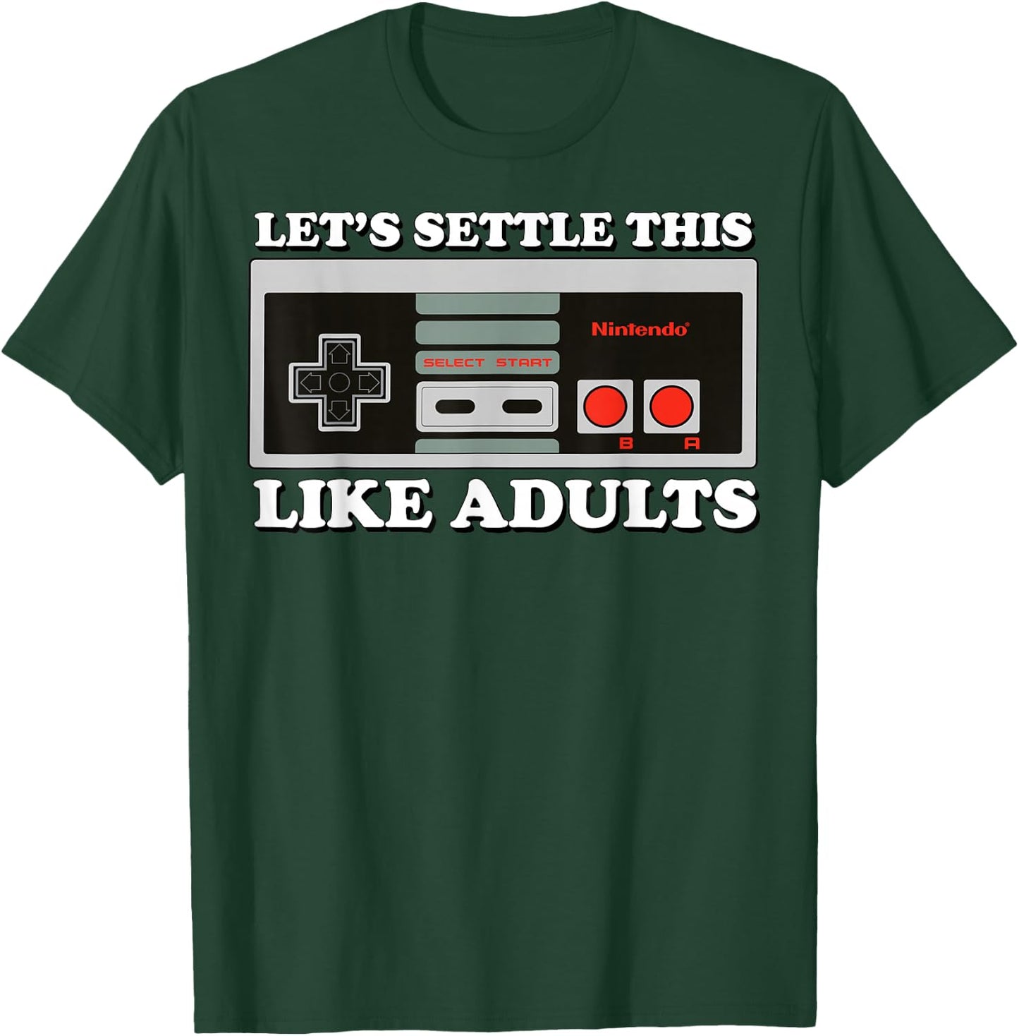 Nintendo NES Controller Let's Settle This Graphic T-Shirt - T-Shirt | Forest