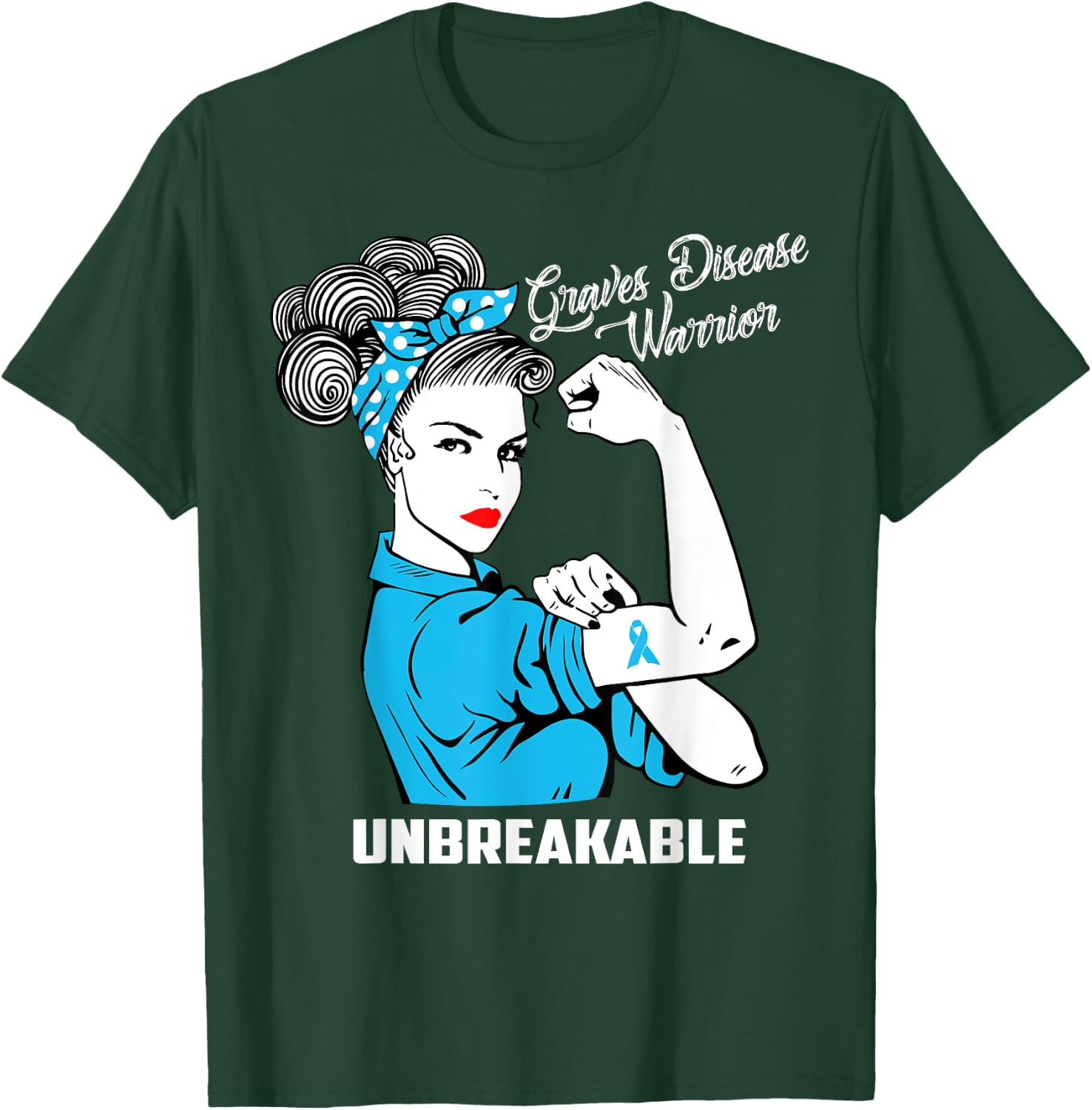 Graves Disease Warrior Unbreakable Awareness Gift T-Shirt - T-Shirt | Forest